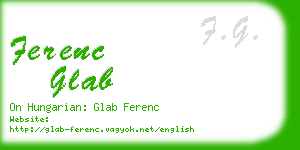 ferenc glab business card